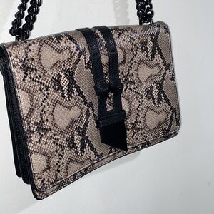 Foley + Corinna purse snake print chain crossbody leather shoulder bag rectangle